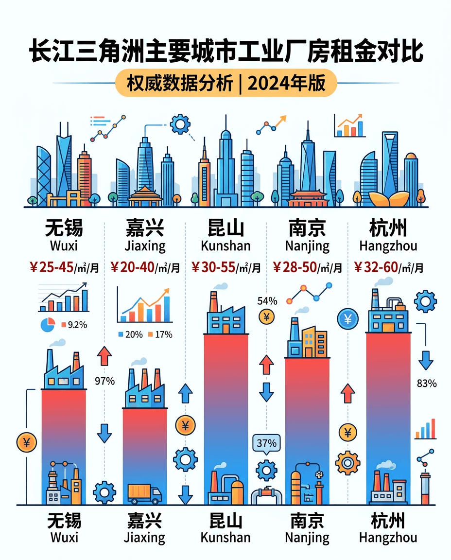 同样的厂房,换个城市租金差3倍?长三角租金真相
